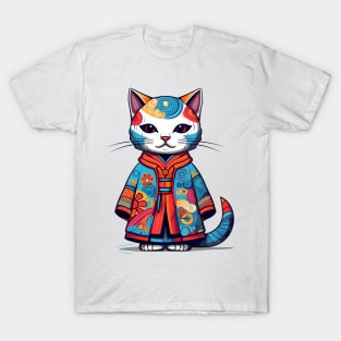 Cute cat in Japanese style clothers T-Shirt